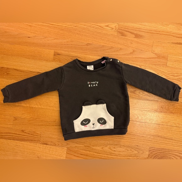 Zara Panda Sweatshirt size 3-4 - Picture 2 of 3